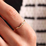 Altın Kalpli Yüzük Mini