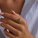 Vintage Sedefli Eye Altın Yüzük