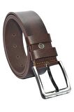 Kahverengi Hakiki Deri Düz Renk 4.5 cm.lik Spor Kemer - Tek Katmanlı Manda Derisi - 509-Düz-21SB