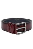 Bordo Rugan Suni Deri Desenli 3.5 cm.lik Klasik Kemer - 8007-80
