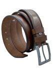 Kahverengi Hakiki Manda Derisi 3.5 cm.lik Klasik Kemer (Tek Katmanlı Manda Derisi) - 311-28