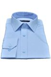 Mavi Armür Desenli Slim Fit Düz Renk Uzun Kol Erkek Gömlek - 257-4