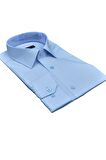 Mavi Armür Desenli Slim Fit Düz Renk Uzun Kol Erkek Gömlek - 257-4