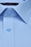 Mavi Armür Desenli Slim Fit Düz Renk Uzun Kol Erkek Gömlek - 257-4