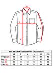 Krem Armür Desenli Slim Fit Düz Renk Uzun Kol Erkek Gömlek - 257-10