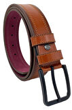 Taba Suni Deri Çift Dikişli Model 4 cm.lik Spor Kemer - 9023-111-22RL