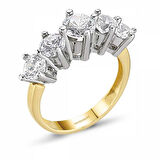 Altın 5 Taş Yüzük