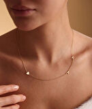 Kalp Formlu Altın İki Harfli Kolye 14 Ayar 