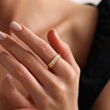 Ajda Yüzük 14 Ayar Tırtık Bezel