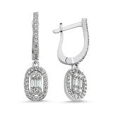 Beyaz Altın Set Baget Taşlı 3lü Takım