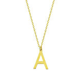 Harf Kolye Taşsız 14K Altın