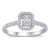 0.21 ct. Pırlanta Baget Yüzük