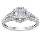 0.35 ct. Pırlanta Baget Yüzük