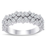 0.85 ct. Pırlanta Yarımtur Baget Yüzük