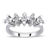 0.70 ct. F Color Pırlanta Beştaş Yüzük