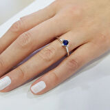 0.40 ct. Pırlanta Safir Tektaş Yüzük