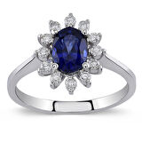1.46 ct. Pırlanta Safir Yüzük