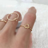 14 Ayar Düğüm Altın Yüzük Kalp