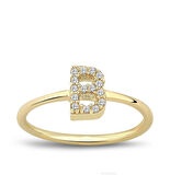 Harf Altın Yüzük Taşlı Gold