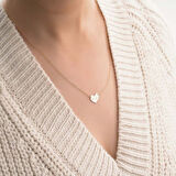 Kalp Plaka Altın Harf Kolye 14 Ayar Sarı Altın