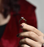 Altın Tektaş Yüzük Özel Tasarım Swarovski