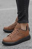 Erkek Lazer Cilt Deri Lifestyle Casual ŞIK Günlük Bağcıklı Ortopedik Sneaker Spor Ayakkabı