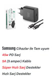 Samsung Galaxy Tab S8 / 5G / Wifi / Plus ile Uyumlu Şarj Aleti 45W Süper Hızlı Şarj