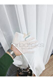 Exculusive Sedef Ütü İstemez Kırışmaz Sade 3Kat Pileli Tül Perde