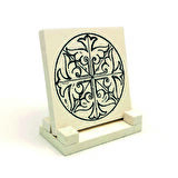 Bizans Dairesel PaneliBaskılı Doğaltaş Masaüstlük