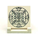 Bizans Dairesel PaneliBaskılı Doğaltaş Masaüstlük