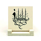 “İstanbul”Yazılı Doğaltaş Masaüstlük