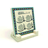 4 Kul (Kafirun, İhlas, Felak ve Nas) SureleriYazılı Doğaltaş Masaüstlük