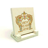 Bizans Stili Noel Tebriği Baskılı Doğaltaş Masaüstlük