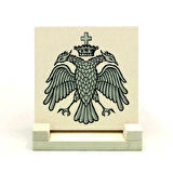 Bizans Kartal LogosuBaskılı Doğaltaş Masaüstlük