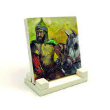 Selahaddin Eyyubi TasviriBaskılı Doğaltaş Masaüstlük