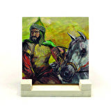 Selahaddin Eyyubi TasviriBaskılı Doğaltaş Masaüstlük