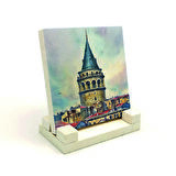 Galata KulesiBaskılı Doğaltaş Masaüstlük