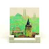 Galata Kulesi ve Süleymaniye CamiiBaskılı Doğaltaş Masaüstlük