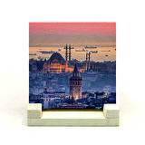 Galata Kulesi ve Süleymaniye CamiiBaskılı Doğaltaş Masaüstlük