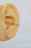 Taşlı Gold Piercing Helix Conch Kıkırdak Küpesi
