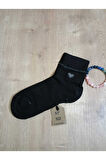 2 ÇİFT TAŞLI KALPLİ KOKULU LİKRALI KISAKONÇ DİKİŞSİZ ÇORAP PAMUKLU SİYAH VİZON KADIN ÇORABI 36-40