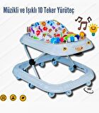 AYVELLA Yürüteç Müzikli Ve Işıklı Emniyet Kilitli Ortopedik Koltuklu 10 Tekerli Örümcek Modeli