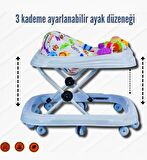AYVELLA Yürüteç Müzikli Ve Işıklı Emniyet Kilitli Ortopedik Koltuklu 10 Tekerli Örümcek Modeli