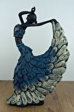 Tavus Kuşu Dansçı Heykel Biblo 28x20 Cm Polyester Ev Ve Ofis Dekoratif Aksesuar Hediyelik Eşya