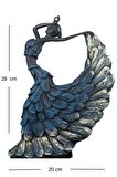 Tavus Kuşu Dansçı Heykel Biblo 28x20 Cm Polyester Ev Ve Ofis Dekoratif Aksesuar Hediyelik Eşya