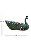 Dekoratif Tavus kuşu Gondol Şekerlik Saksı Organizer Ev & Ofis Salon süsü 27x14 cm