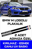 TAY PROMOSYON Bmw M Plakalık İsimli Kişiye Özel Kırılmaz Siyah UV  Kabartmalı 2 Adet Takmatik Oto Plakalık