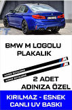 TAY PROMOSYON Bmw M Plakalık İsimli Kişiye Özel Kırılmaz Siyah UV  Kabartmalı 2 Adet Takmatik Oto Plakalık
