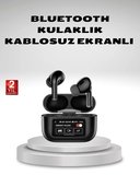 Aktif Gürültü Engelleme (ANC) Kablosuz Bluetooth Kulaklık – Dijital Ekranlı, Dokunmatik ve Uzun Pil 