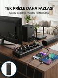 10 Prizli USB Destekli Çoklu Priz TypeC Şarj Girişli Güvenli Güç Ünitesi